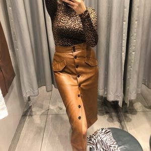 H&M faux leather skirt